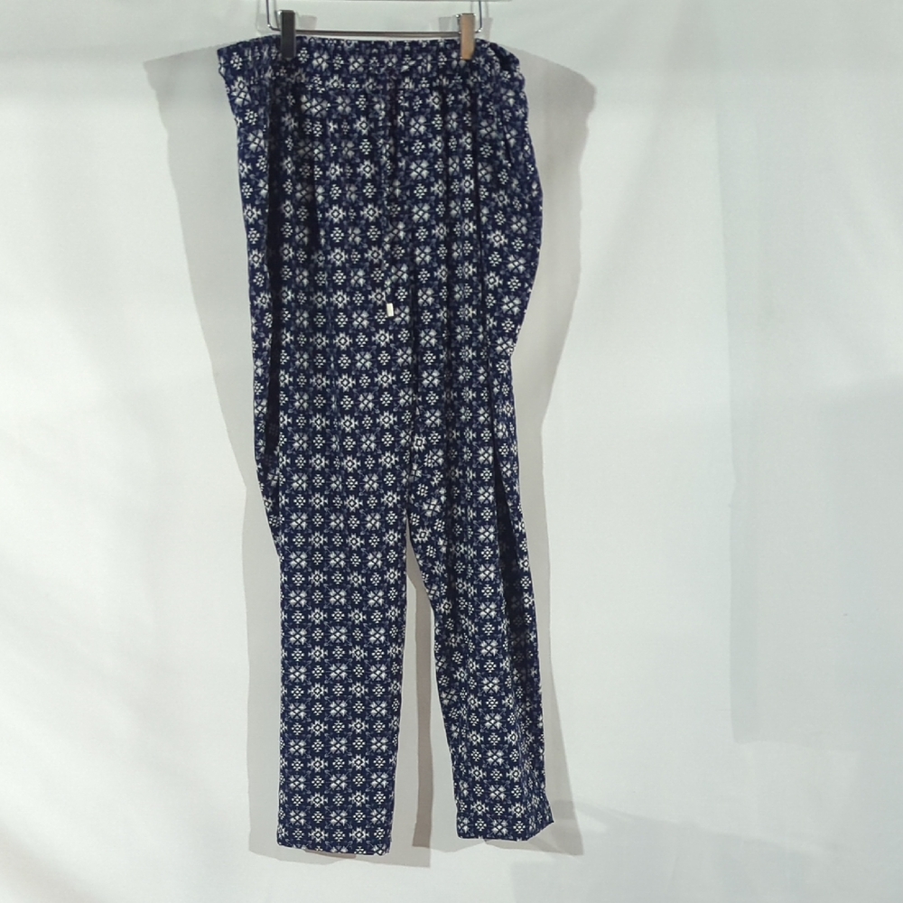Jessica Navy and White Patterned Women's Trousers